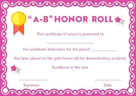 New Editable Honor Roll Certificate Templates Certificate Templates