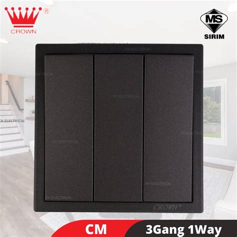 Matte Black Crown Cm Series Switch Switched Socket Outlet Suis Soket Sirim Approved