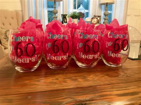 Cheers to 60 years! Wine glasses with vinyl. 60th Birthday ideas ...