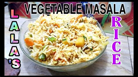 Vegetable Masala Rice Spicy Masala Rice Mixed Vegetable Masala Rice