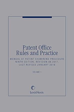 Manual Of Patent Examining Procedure Th Edition Amazon Br