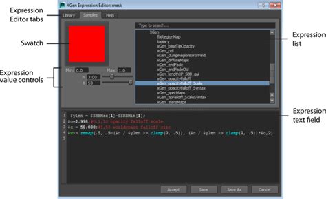 xgen expression editor