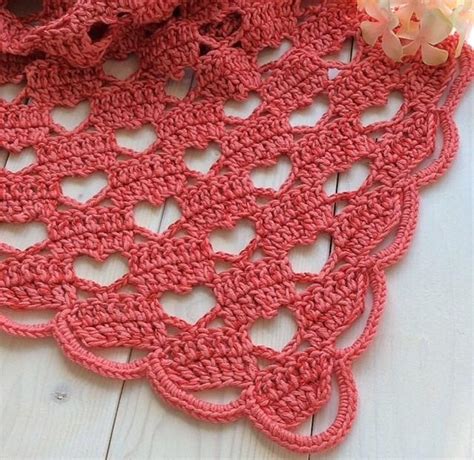 Tina S Handicraft Crochet Shawl Heart Stitch Shape