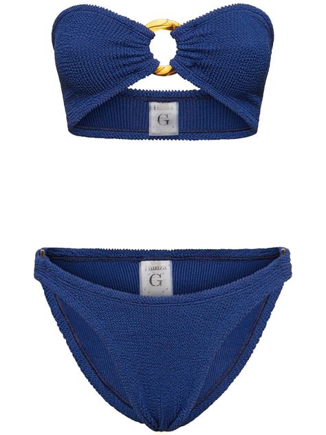 Hunza G Gloria Bandeau Bikini Set In Blue Lyst