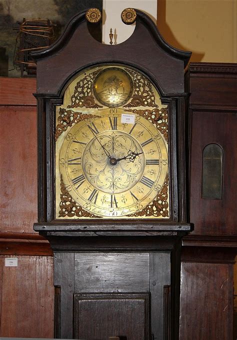 Lot English Oak Tall Case Clock The Works By Mathias Bauerle