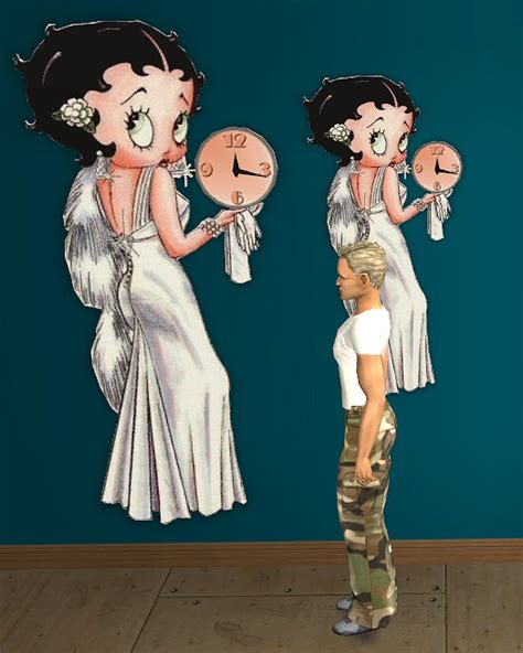 Mod The Sims Betty Boop Wall Clock Animatedsim Time Telling