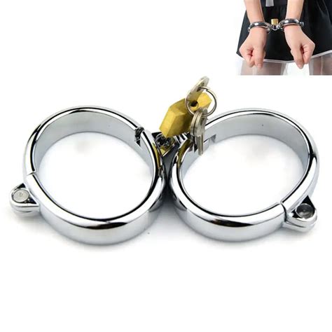 Camatech Stainless Steel Handcuffs Ankle Cuffs With Chain Bdsm Bondge