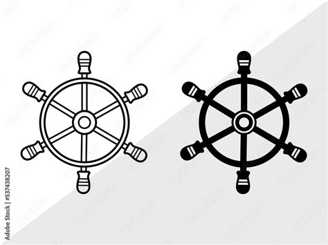 Ship Wheel Svg Ship Wheel Silhouette Captains Wheel Svg Ship