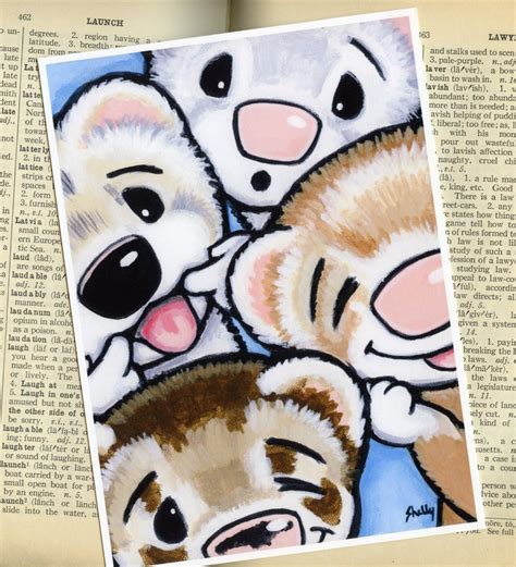 Ferret Faces Ferret Art Print From Original Painting by Shelly Mundel - Etsy