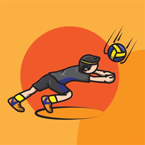 volleyball player icon libero doing receiving 9007101 Vector Art at ...