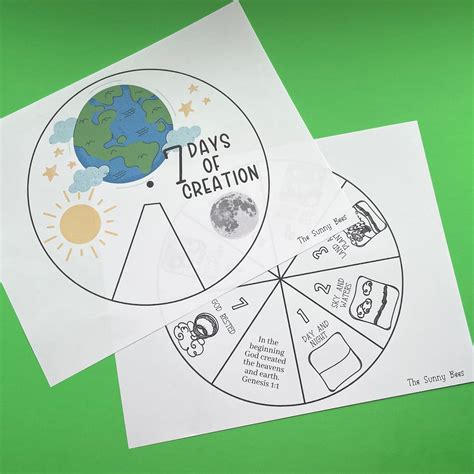 7 Days Of Creation Wheel Genesis Bible Learning Activity Etsy