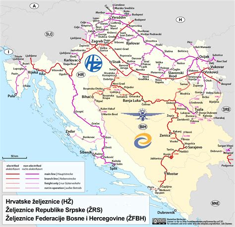 Railway Map Of Croatia And Bosnia And Herzegovina March 2018