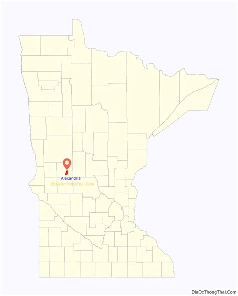 Map of Alexandria city, Minnesota - Thong Thai Real