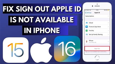 How To Fix Sign Out Apple Id Is Not Available In Iphone Youtube