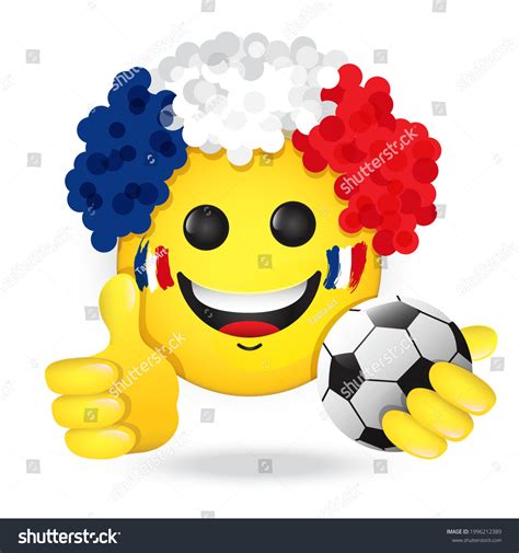 Football Fan Emoji France Flag Colors Stock Vector (Royalty Free
