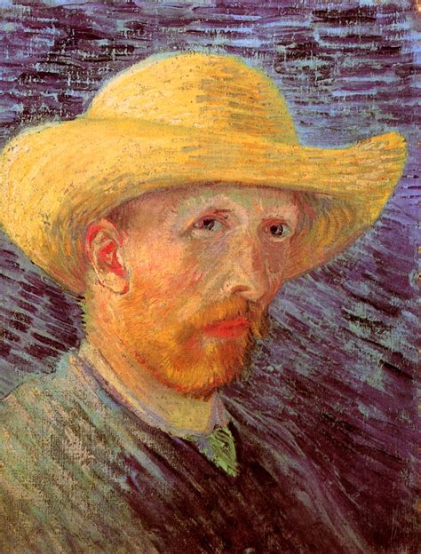 Self Portrait With Straw Hat 1887 Vincent Van Gogh WikiArt Org