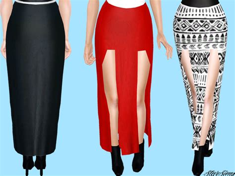 The Sims Resource Slit Long Maxi Skirt