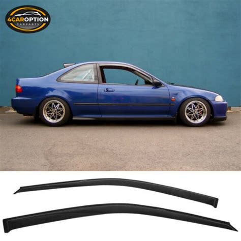 Fits 92 95 Honda Civic Coupe Hatchback Window Visors Rain Sun Guard