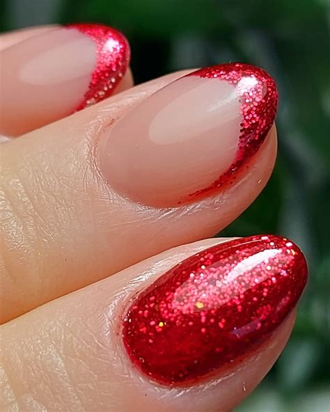 20 Eye Catching Red Glitter French Tip Nails Nail Designs Daily