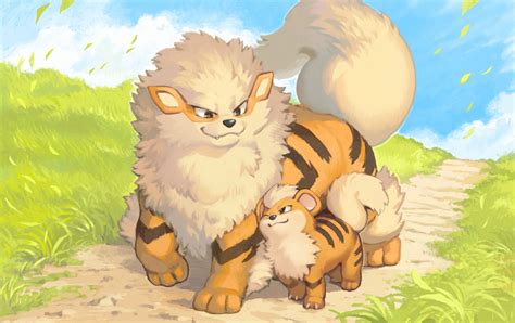 Arcanine And Growlithe Pokemon Drawn By Nishimawari Kouro Danbooru