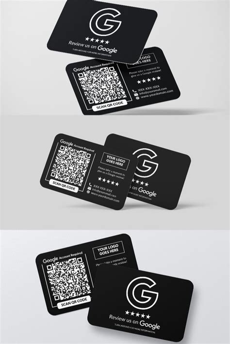 Business Card Google Review Logo QR Code Design Custom Etsy UK Qr