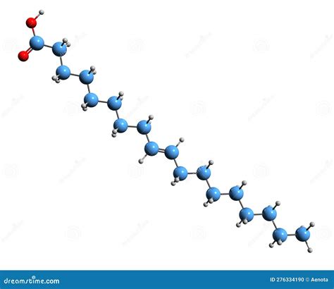 3D Image Of Elaidic Acid Skeletal Formula Stock Illustration