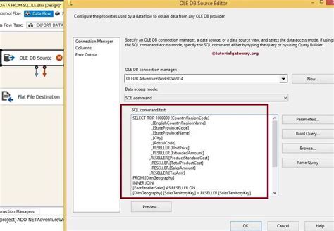 Export Data From SQL Server To Flat File In SSIS