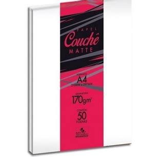 PAPEL COUCHE A4 ARTEGRAFICA MATTE FOSCO 180G 50FLS Shopee Brasil