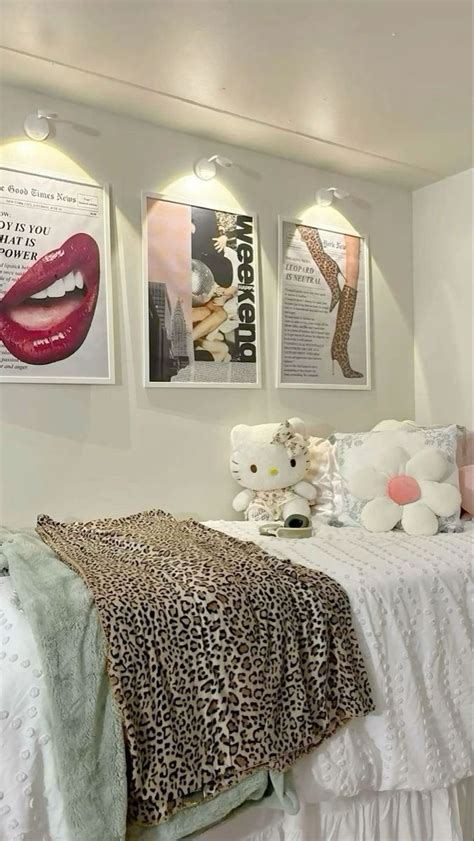 Room With A Bunch Of Posters Trendy Room Aesthetic Bedroom With