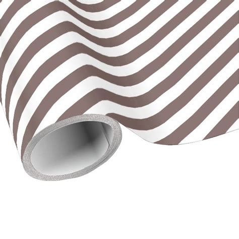 Medium Taupe Diagonal Stripe Wrapping Paper Patterned