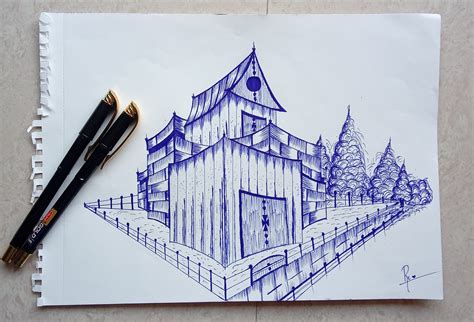 Two point perspective house on Behance