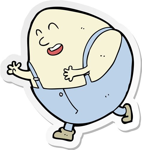 Pegatina De Un Personaje De Huevo Humpty Dumpty De Dibujos Animados