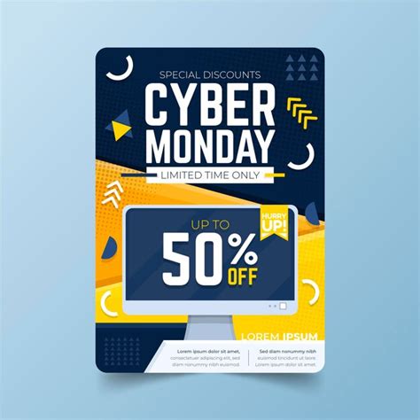 Premium Vector Flat Design Cyber Monday Flyer Template