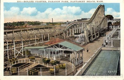 Roller Coaster, Paragon Park Nantasket Beach, MA Postcard