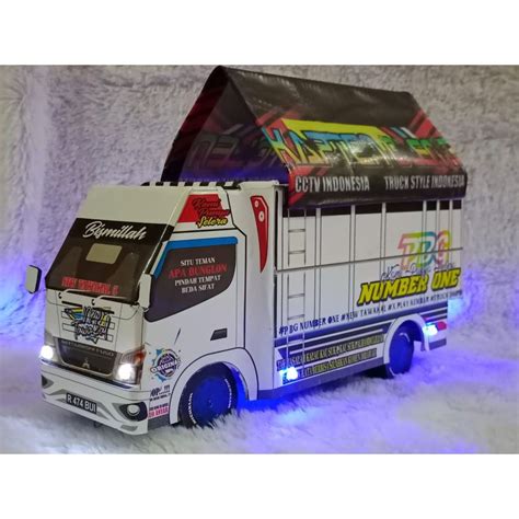 Jual Miniatur Truk Oleng Banget Full Variasi Terpal Dan Lampu Led