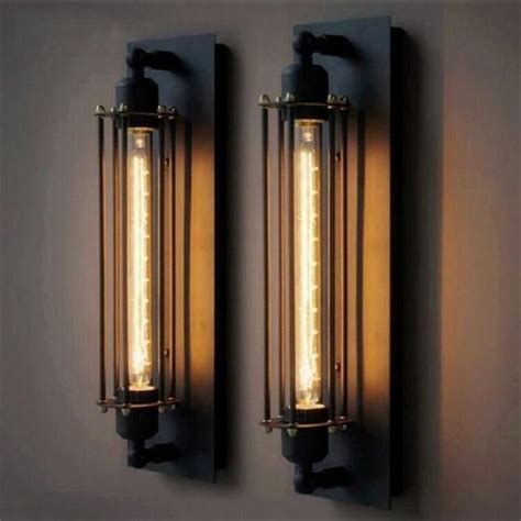 T30 Industrial Rustic Long Black Wall Sconce Plate Lamp Retro Vintage Lighting Industrial Wall