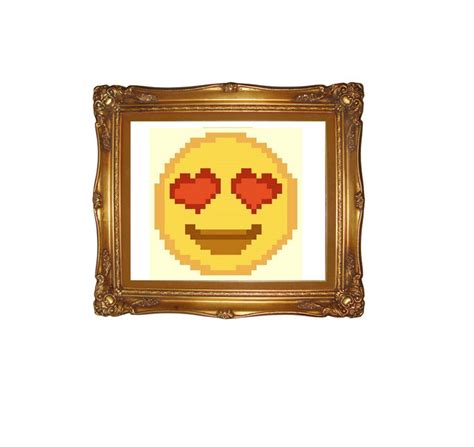 Heart Eyes Emoji Cross Stitch Pattern Pdf Instant Download Etsy