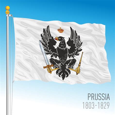 Prussia Historical Flag 1803 1892 Illustration Stock Vector