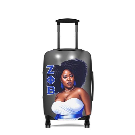 Zeta Phi Beta Luggage Cover Trendy HBCU D9 Sorority Travel Accessory