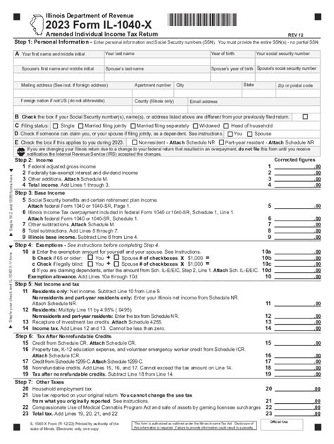 Il 1040x Instructions 2023 2024 Form Fill Out And Sign Printable Pdf