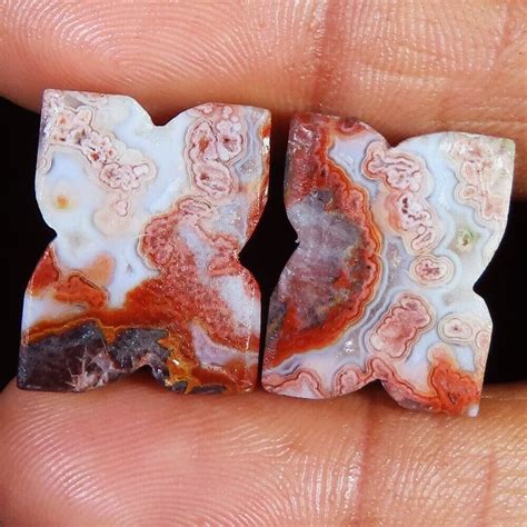 X X Mm Size Cts Natural Crazy Lace Agate Pair Cabochon