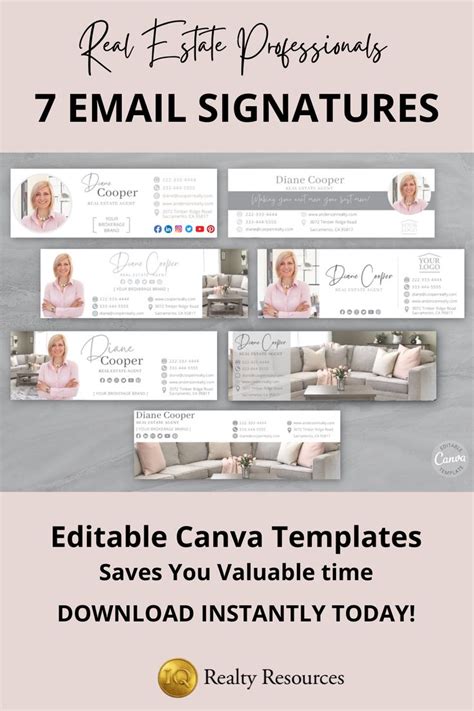 Email Signature Template Bundle 7 Signature Templates Real Estate