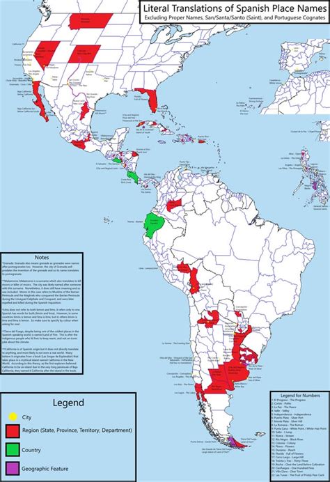 Literal Translations of Spanish Place Names [OC] : r/Spanish