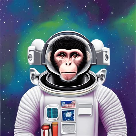 Galaxy Astronaut Monkey Painting · Creative Fabrica