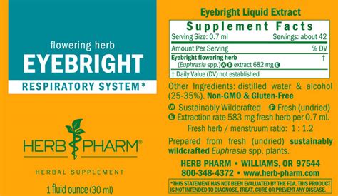 Herb Pharm Eyebright 1 Oz 42 Servings