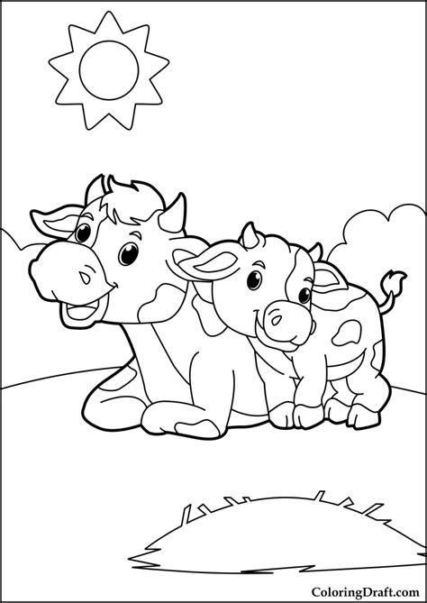 Cow And Calf Coloring Pages At Tannikoblog Blog