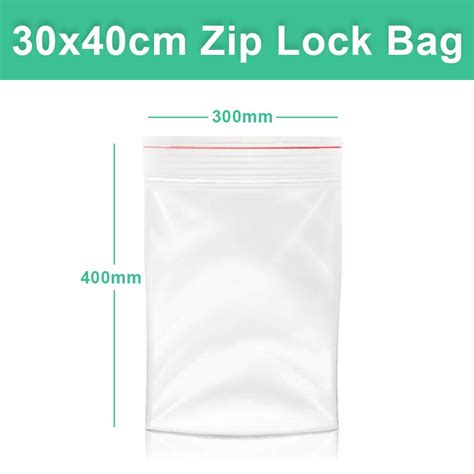 Plastic Bags Resealable Zip Lock Clear Plastic Bag 30x40 Cm 300x400mm Everything Id