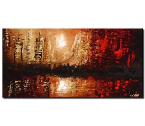 Cityscape painting - abstract city painting #3883