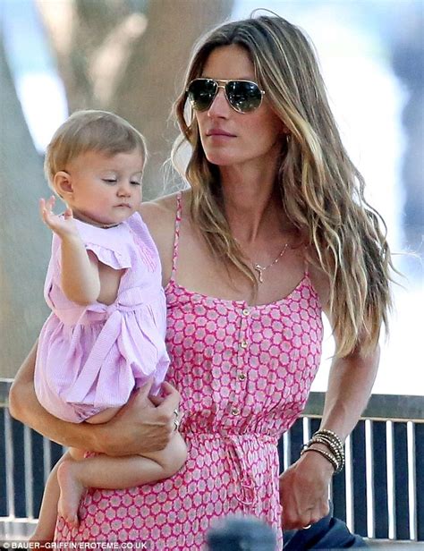 Gisele Bundchen And Her Adorable Baby Girl Coordinate In Pretty Pink