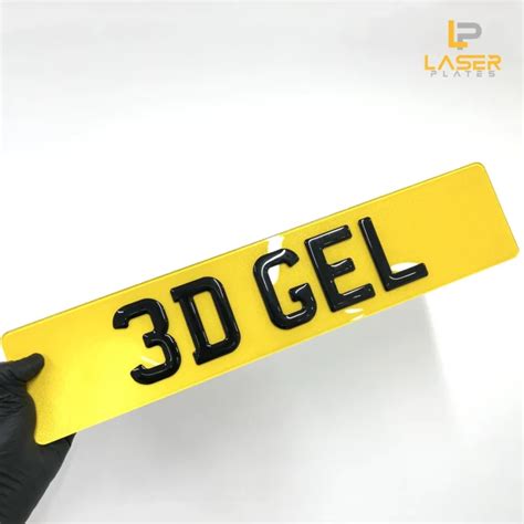 D Gel Number Plates Laser Plates